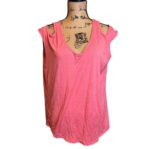 Purple Snow Womens Everyday Casual Stretch Cold Shoulder Tank Top Pink Size XL